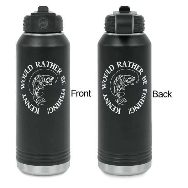 Fish Laser Engraved Water Bottles - Front & Back Engraving - Front & Back View