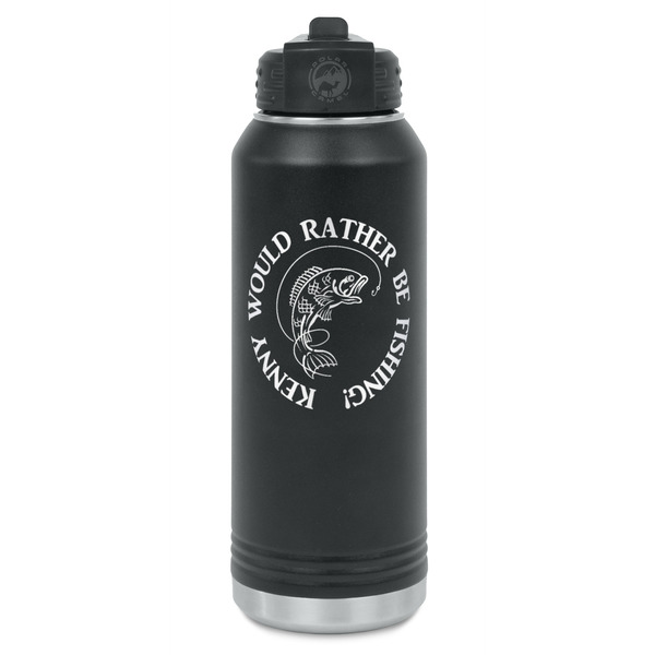 Custom Fish Water Bottle - Laser Engraved - Front (Personalized)