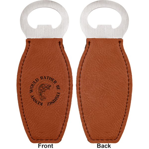 Fish Leather Bar Bottle Opener - Front and Back (single sided)