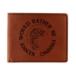 Fish Leatherette Bifold Wallet - Single Sided (Personalized)