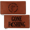 Fish Leather Checkbook Holder Front and Back
