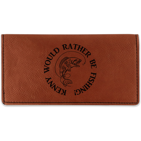 Custom Fish Leatherette Checkbook Holder - Single Sided (Personalized)