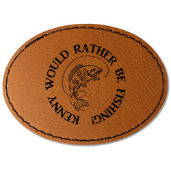 Fish Faux Leather Iron On Patch - Oval (Personalized)