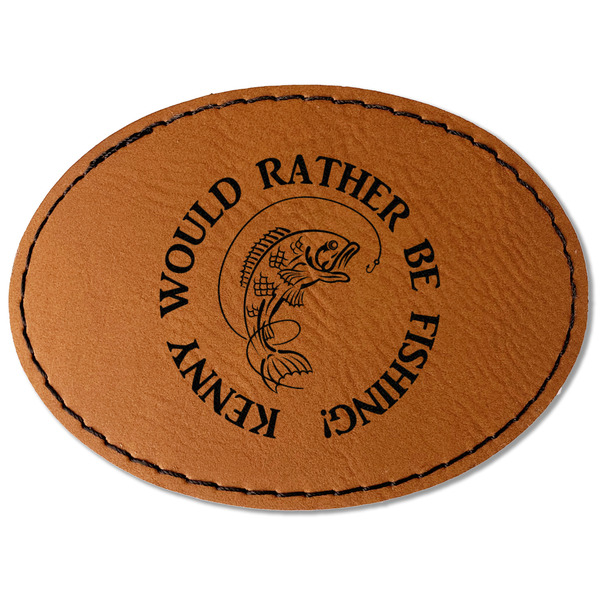 Custom Fish Faux Leather Iron On Patch - Oval (Personalized)