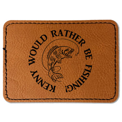Fish Faux Leather Iron On Patch - Rectangle (Personalized)
