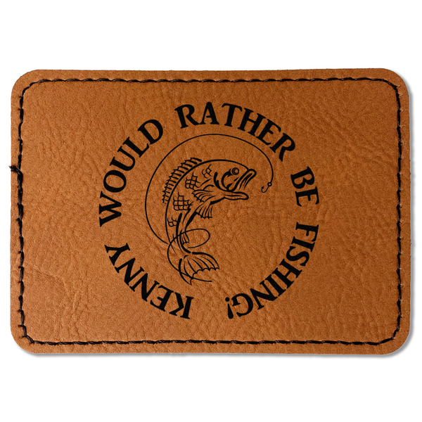 Custom Fish Faux Leather Iron On Patch - Rectangle (Personalized)