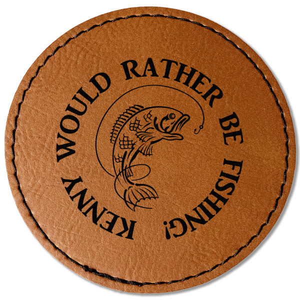 Custom Fish Faux Leather Iron On Patch - Round (Personalized)