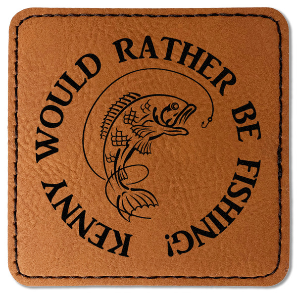 Custom Fish Faux Leather Iron On Patch - Square (Personalized)