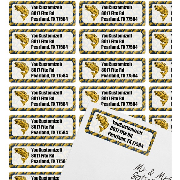 Fish Mailing Label on Envelope - Multiple Labels