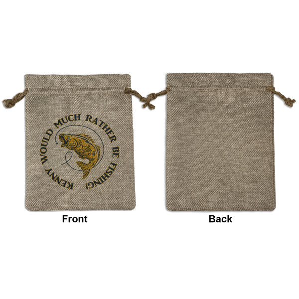 Fish Medium Burlap Gift Bag - Front Approval