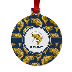 Fish Metal Ball Ornament - Double Sided w/ Name or Text
