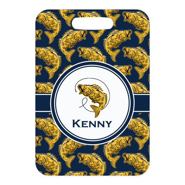 Fish Metal Luggage Tag - Front Without Strap