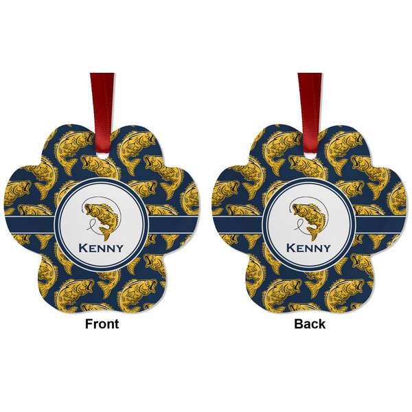 Fish Metal Paw Ornament - Front and Back