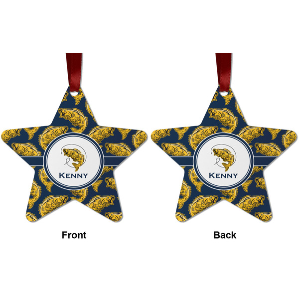 Fish Metal Star Ornament - Front and Back