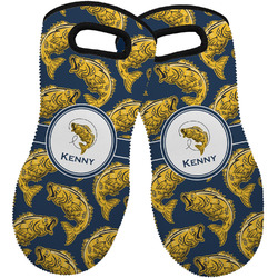 Fish Neoprene Oven Mitts - Set of 2 w/ Name or Text