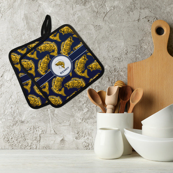 Fish Neoprene Pot Holder - Set of 2  LIFESTYLE
