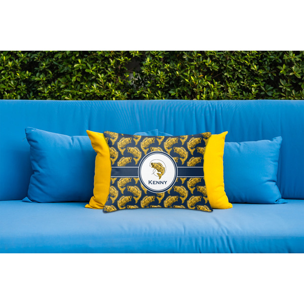 Fish Outdoor Throw Pillow  - LIFESTYLE (Rectangular - 20x14)