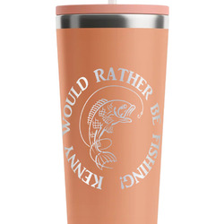 Fish RTIC Everyday Tumbler with Straw - 28oz - Peach - Double-Sided (Personalized)