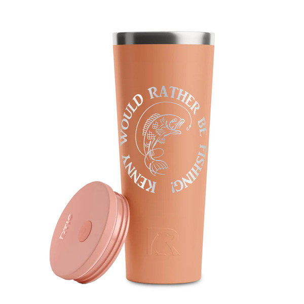 Fish Peach RTIC Everyday Tumbler - 28 oz. - Lid Off
