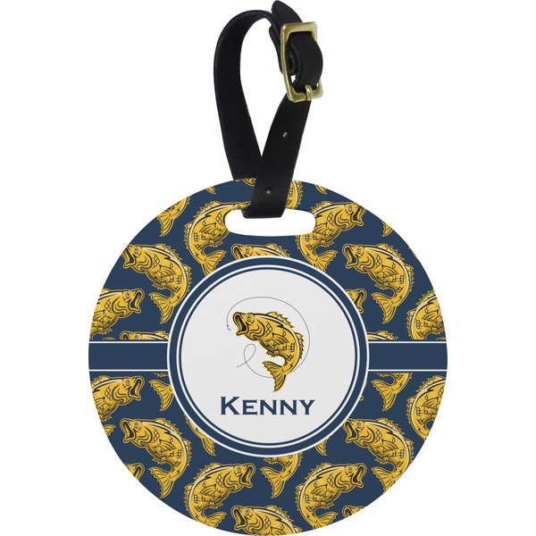 Custom Fish Plastic Luggage Tag - Round (Personalized)