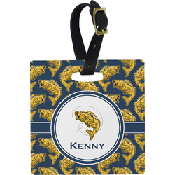 Fish Plastic Luggage Tag - Square w/ Name or Text