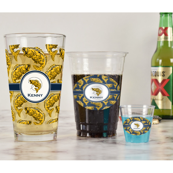 Fish Pint Glass - Full Fill w Transparency - In Context