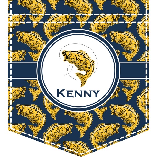 Custom Fish Iron On Faux Pocket (Personalized)
