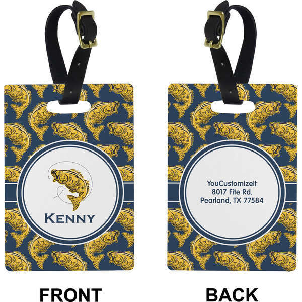 Fish Rectangle Luggage Tag (Front + Back)