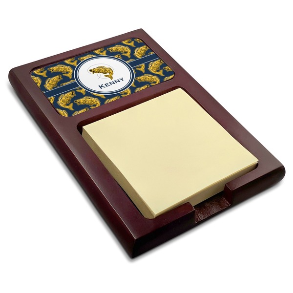 Custom Fish Red Mahogany Sticky Note Holder (Personalized)