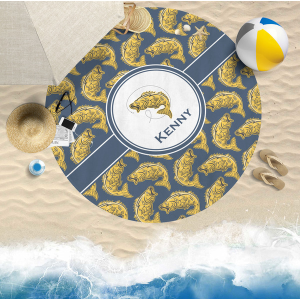 Fish Round Beach Towel Lifestyle