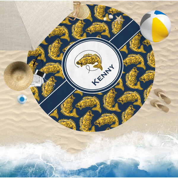 Fish Round Beach Towel Lifestyle