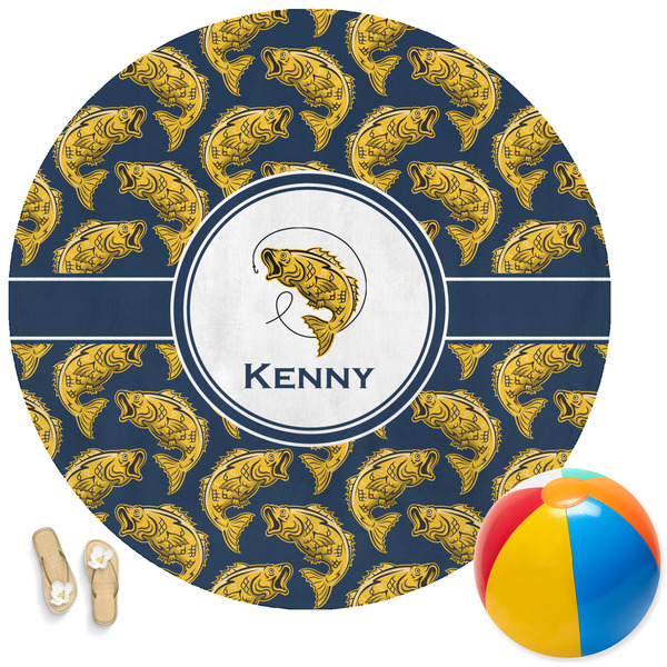 Custom Fish Round Beach Towel (Personalized)