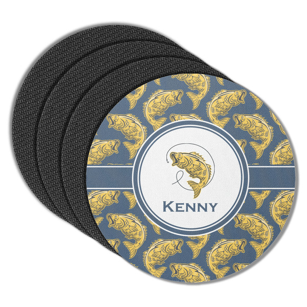 Custom Fish Round Rubber Backed Coasters - Set of 4 (Personalized)
