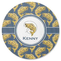 Fish Round Rubber Backed Coaster (Personalized)