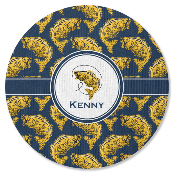 Fish Round Coaster Rubber Back - Single