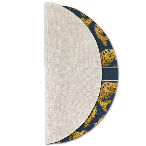 Fish Round Linen Placemats - HALF FOLDED (single sided)