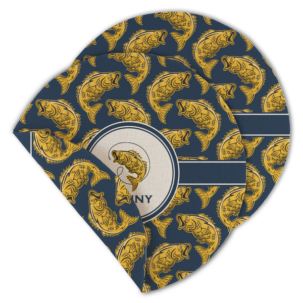 Fish Round Linen Placemats - MAIN (Double-Sided)