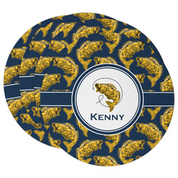 Fish Round Paper Coasters w/ Name or Text