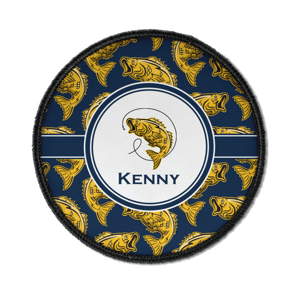 Custom Fish Iron On Round Patch w/ Name or Text