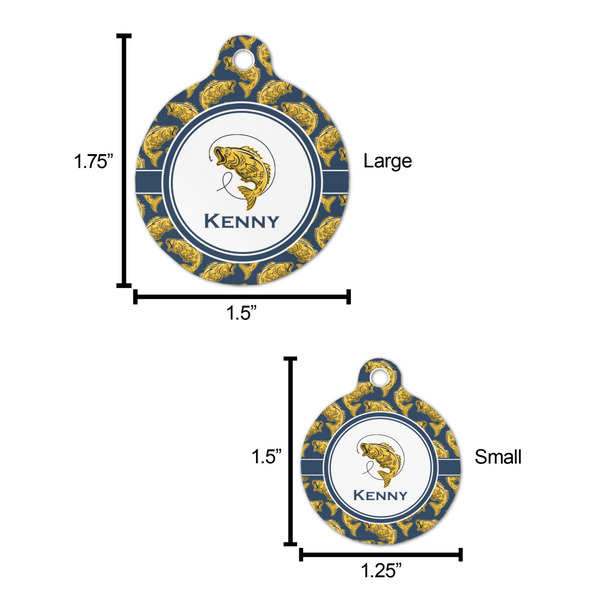 Fish Round Pet ID Tag - Large - Comparison Scale