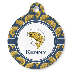 Fish Round Pet ID Tag - Large (Personalized)