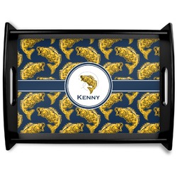 Fish Black Wooden Tray - Large (Personalized)