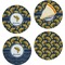Fish Set of 4 Glass Appetizer / Dessert Plate 8" (Personalized)