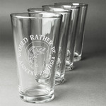 Fish Pint Glasses - Engraved (Set of 4) (Personalized)