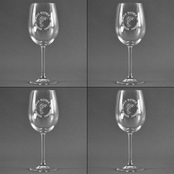 Fish Set of Four Personalized Wineglasses (Approval)