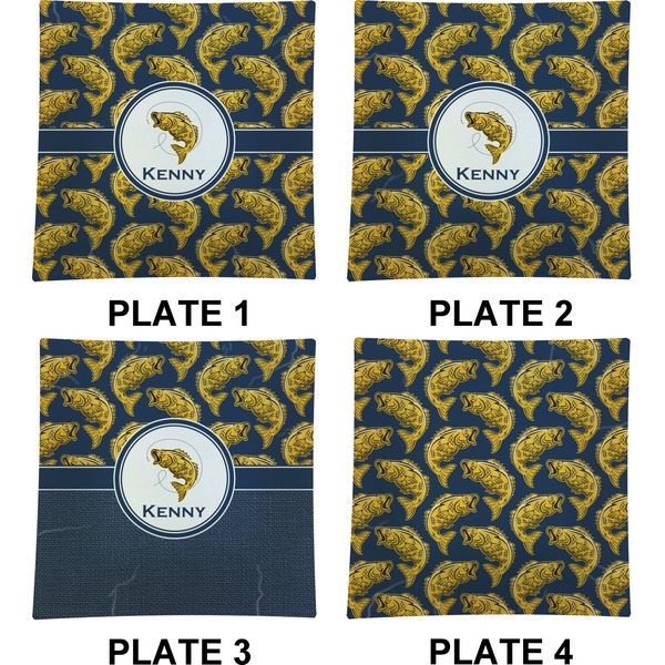 Fish Set of Square Dinner Plates (Approval)