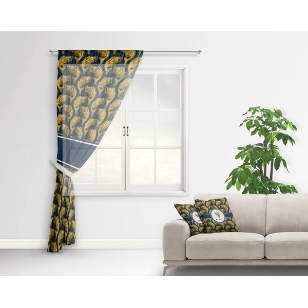 Fish Sheer Curtain With Window and Rod - in Room Matching Pillow
