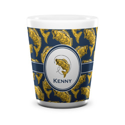 Fish Ceramic Shot Glass - 1.5 oz - White - Set of 4 (Personalized)