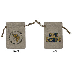 Fish Small Burlap Gift Bag - Front & Back (Personalized)