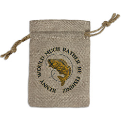 Fish Small Burlap Gift Bag - Front (Personalized)